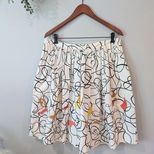 Maeve Black and Orange Skirt Knee-Length